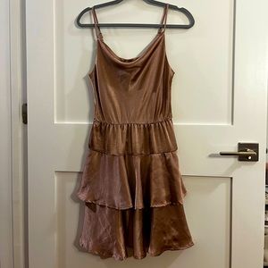 Satin pink mini dress size XS